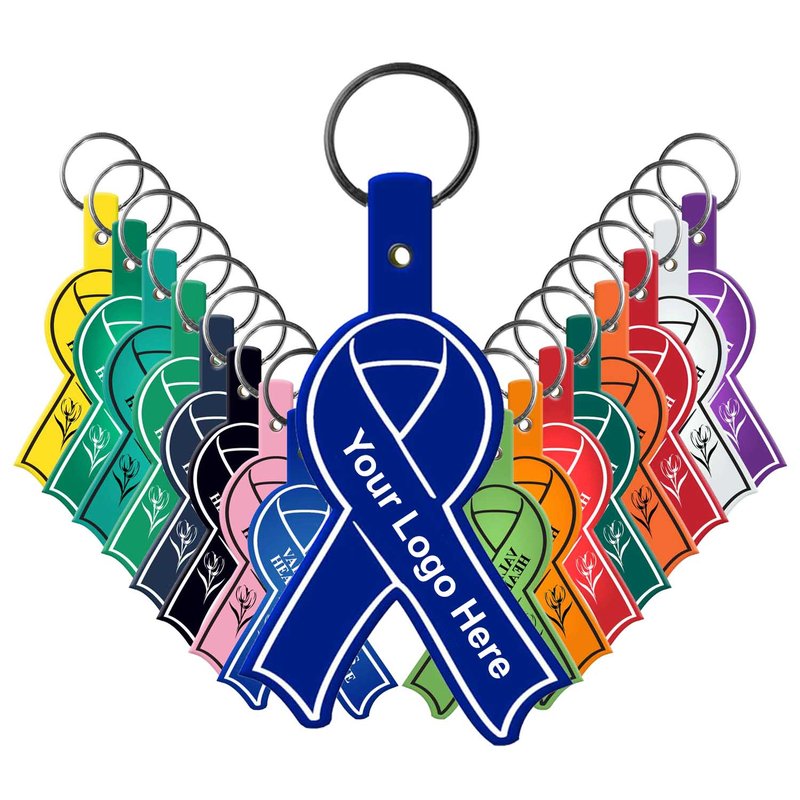 Main Product Image for Custom Printed Awareness Ribbon Flexible Key Tag