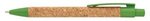 Bali Cork Pen with Wheat Plastic Trim - ColorJet - Green