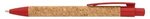 Bali Cork Pen with Wheat Plastic Trim - ColorJet - Red