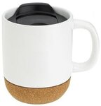 Balsamo 12 oz Ceramic Mug with Cork Base - Medium White