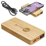 Buy Bamboo 10000mAh Dual Port Power Bank with Wireless Charger