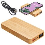 Bamboo 10000mAh Dual Port Power Bank with Wireless Charger -  