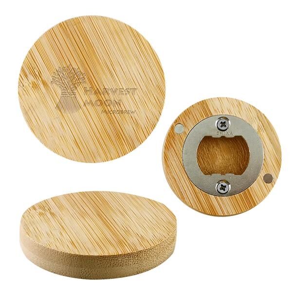 Main Product Image for Printed Bamboo Bottle Opener Magnet