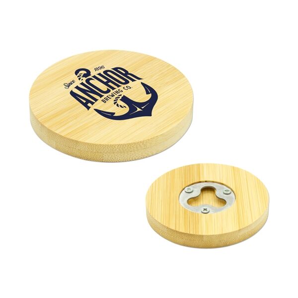 Main Product Image for Bamboo Coaster Bottle Opener