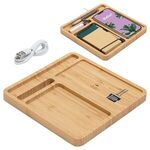 Buy Imprinted Bamboo Desk Organizer With 5w Wireless Charger