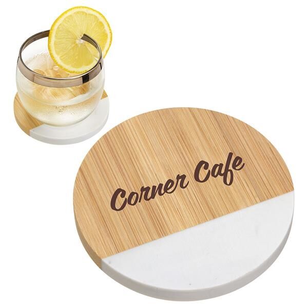 Main Product Image for Bamboo/Marble Combo Coaster