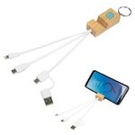 Buy BAMBOO PHONE HOLDER KEYRING WITH CHARGING CABLES