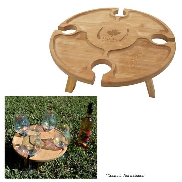 Main Product Image for Bamboo Portable Wine & Cheese Table
