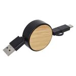 Bamboo Retractable 3-in-1 Charging Cable -  