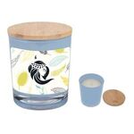Bamboo Soy Candle With Full Color Label - Light Blue