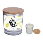 Bamboo Soy Candle With Full Color Label - Silver