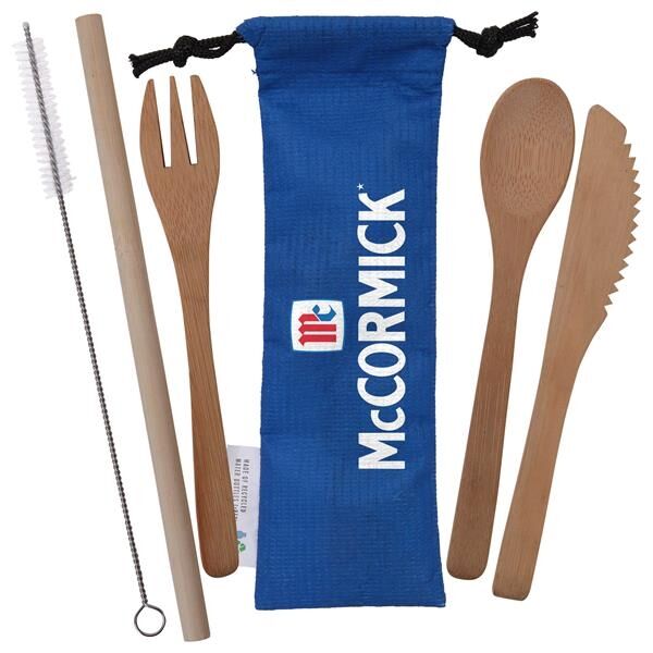 Main Product Image for Bamboo Utensils with RPET Pouch