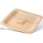 Bamboo Veneer 9-Inch Disposable Eco Plate - Light Brown