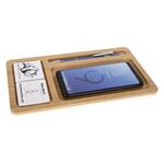 Bamboo Wireless Charging Pad Desktop Organizer -  