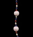 Baseball 42" Bead Necklace - White-red-blue