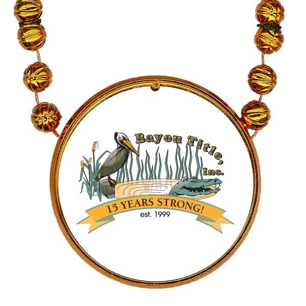 Main Product Image for Basketball Shaped Mardi Gras Beadswith Inline Medallion