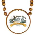 Basketball Shaped Mardi Gras Beadswith Inline Medallion -  