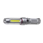 Baton COB  LED Flashlight with Magnetic Base - Medium Silver