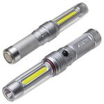 Baton COB  LED Flashlight with Magnetic Base - Medium Silver