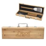 BBQ Set In Bambo Case - Natural