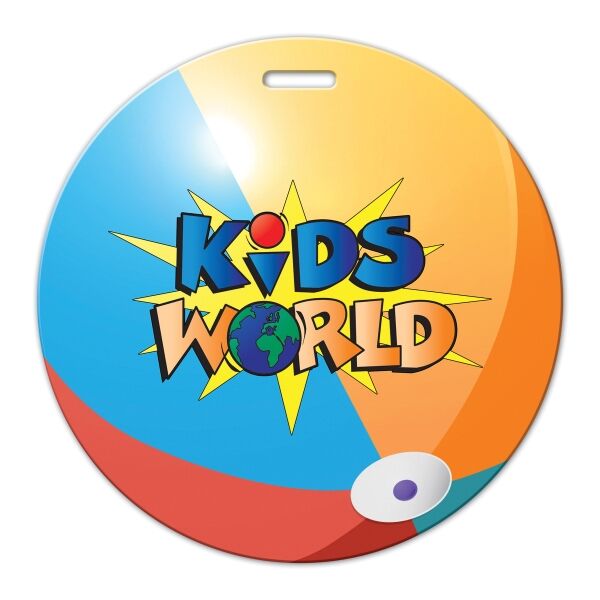 Main Product Image for Custom Printed Beach Ball Shaped Luggage Tag