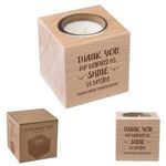 Beechwood Cube Candle Holder - Beechwood