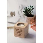 Beechwood Cube Candle Holder -  