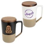 Bellaria 15 oz Ceramic Mug with Wood Lid -  