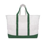 Below Deck Boat Tote Bag - Natural With Forest Green