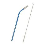 Bent Stainless Steel Straw - Blue