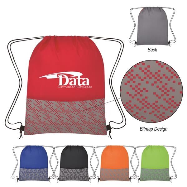 Main Product Image for Printed Bitmap Drawstring Backpack