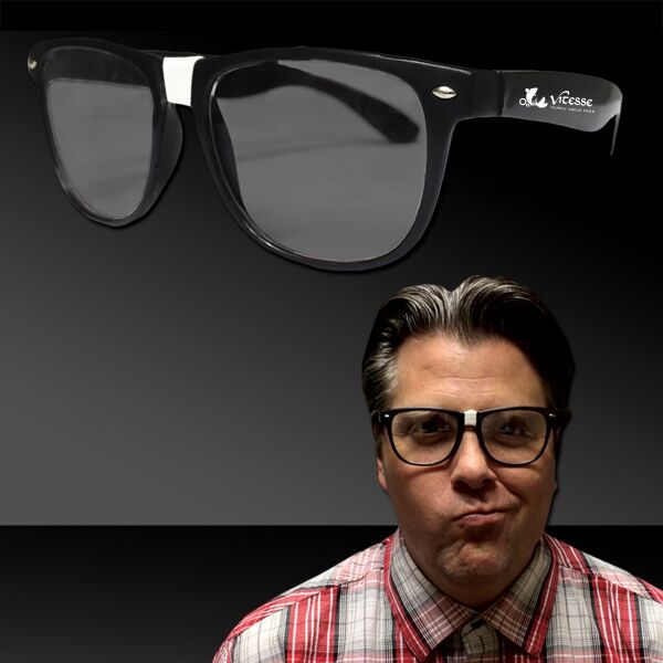 Main Product Image for Custom Printed Black Frame Nerd Costume Glasses