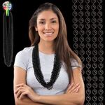 Black Metallic Beaded Necklace - Black