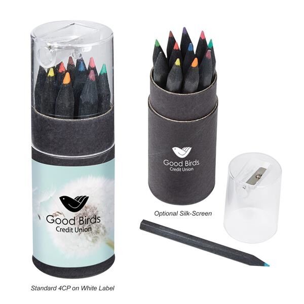 Main Product Image for BLACKWOOD 12-PIECE COLORED PENCIL SET IN TUBE WITH SHARPENER