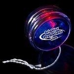 Blue & Clear 2 3/8" Light Up Glow Red LED Yo-Yo -  