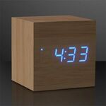 Blue LED Cube Alarm Clock With USB -  