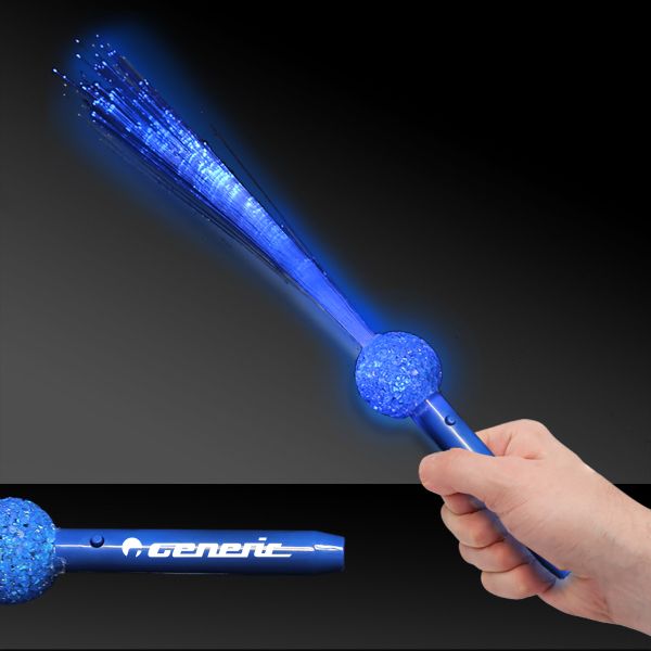 Main Product Image for Blue LED Flashing Fiber Optic Light Up LED Glow Wand