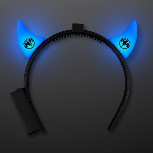 Main Product Image for Blue Led Devil Horn Headband