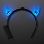 Blue Led Devil Horn Headband