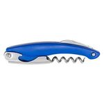 Bottle Opener, Corkscrew Opener With Knife - Blue