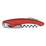 Bottle Opener, Corkscrew Opener with Knife - Red