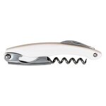 Bottle Opener, Corkscrew Opener with Knife - White