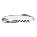 Bottle Opener, Corkscrew Opener With Knife - White