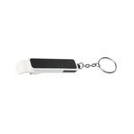 Bottle Opener/Phone Stand Key Chain - White with Black