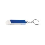 Bottle Opener/Phone Stand Key Chain - White With Blue