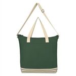 Bottom Line Cotton Tote Bag - Natural With Forest Green