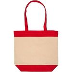 Boutique Cotton Panel Tote - Red