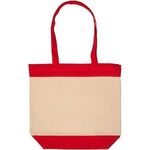 Boutique Cotton Panel Tote - Red