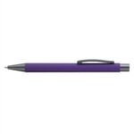Bowie Softy - Laser Engraved - Metal Pen - Rubberized Finish - Purple/Silver