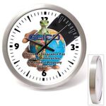 Buy 14" Brushed Metal Wall Clock With Glass Lens | Bridge